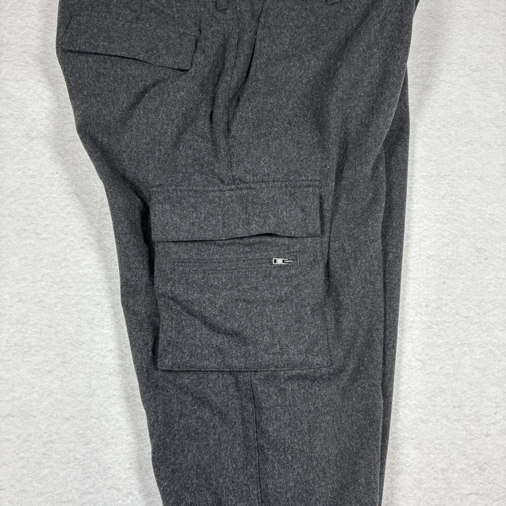 Vintage Banana Republic Dawson Wool Cargo‎ Pants Y2K Mens 36x32 Charcoal Gray